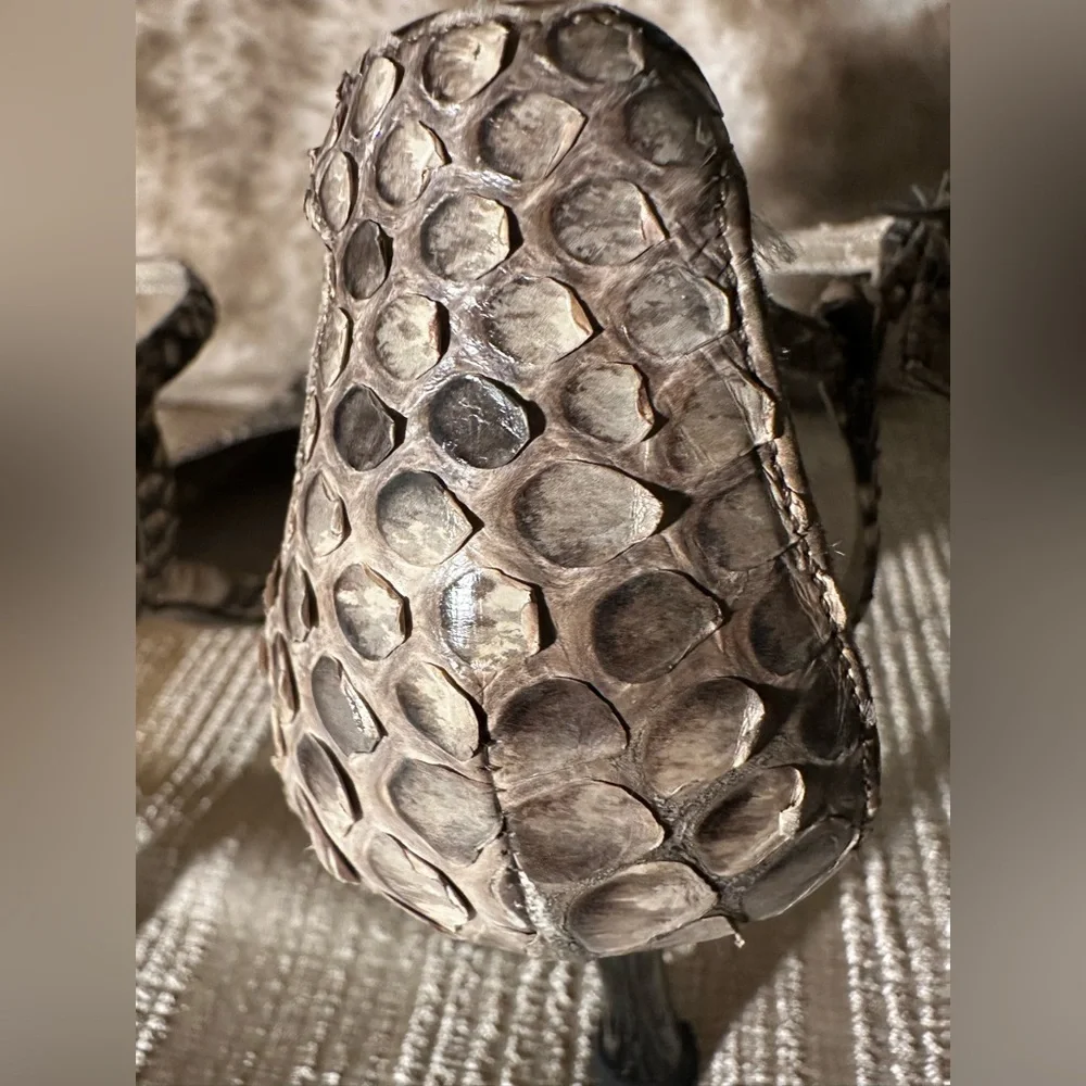 Stuart Weitzman for Mr. Seymor Vintage Snakeskin Strappy Heels - Picture 6 of 11